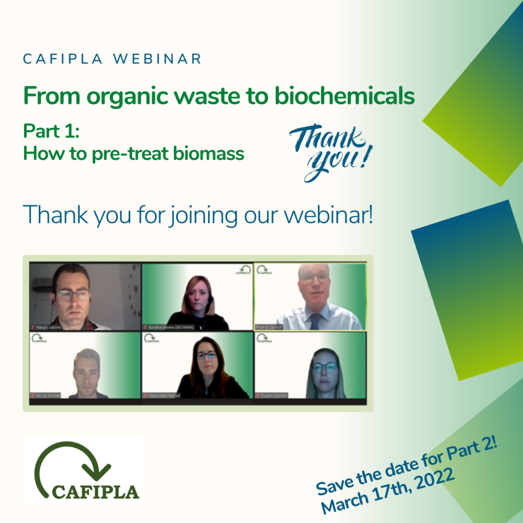 Recap CAFIPLA Webinar series: From organic waste to biochemicals
